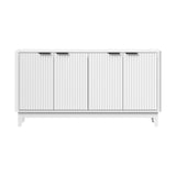 Oikiture Buffet Sideboard Storage Cabinet 4 Doors Cupboard White - Top-Down View