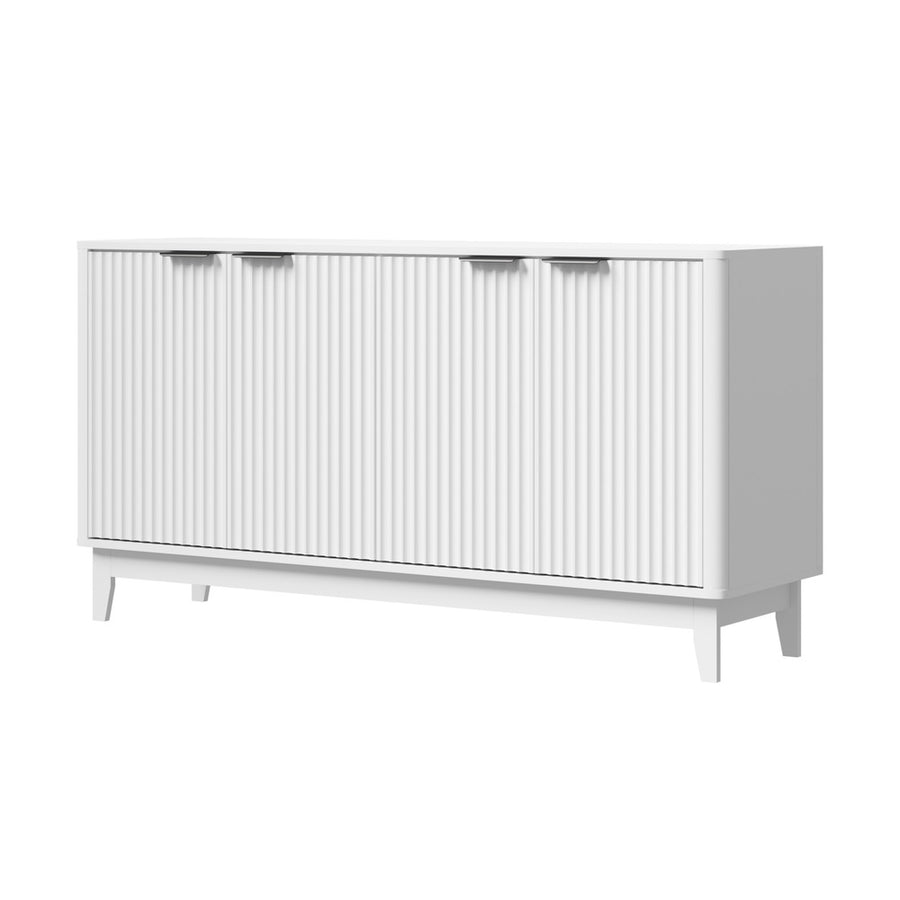 Oikiture Buffet Sideboard Storage Cabinet 4 Doors Cupboard White, image 7