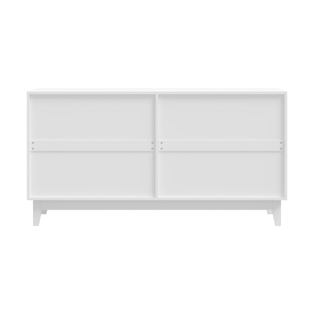 Oikiture Buffet Sideboard Storage Cabinet 4 Doors Cupboard White