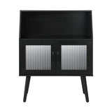 Oikiture Sideboard with Open Shelf and Glass Doors - Rear View