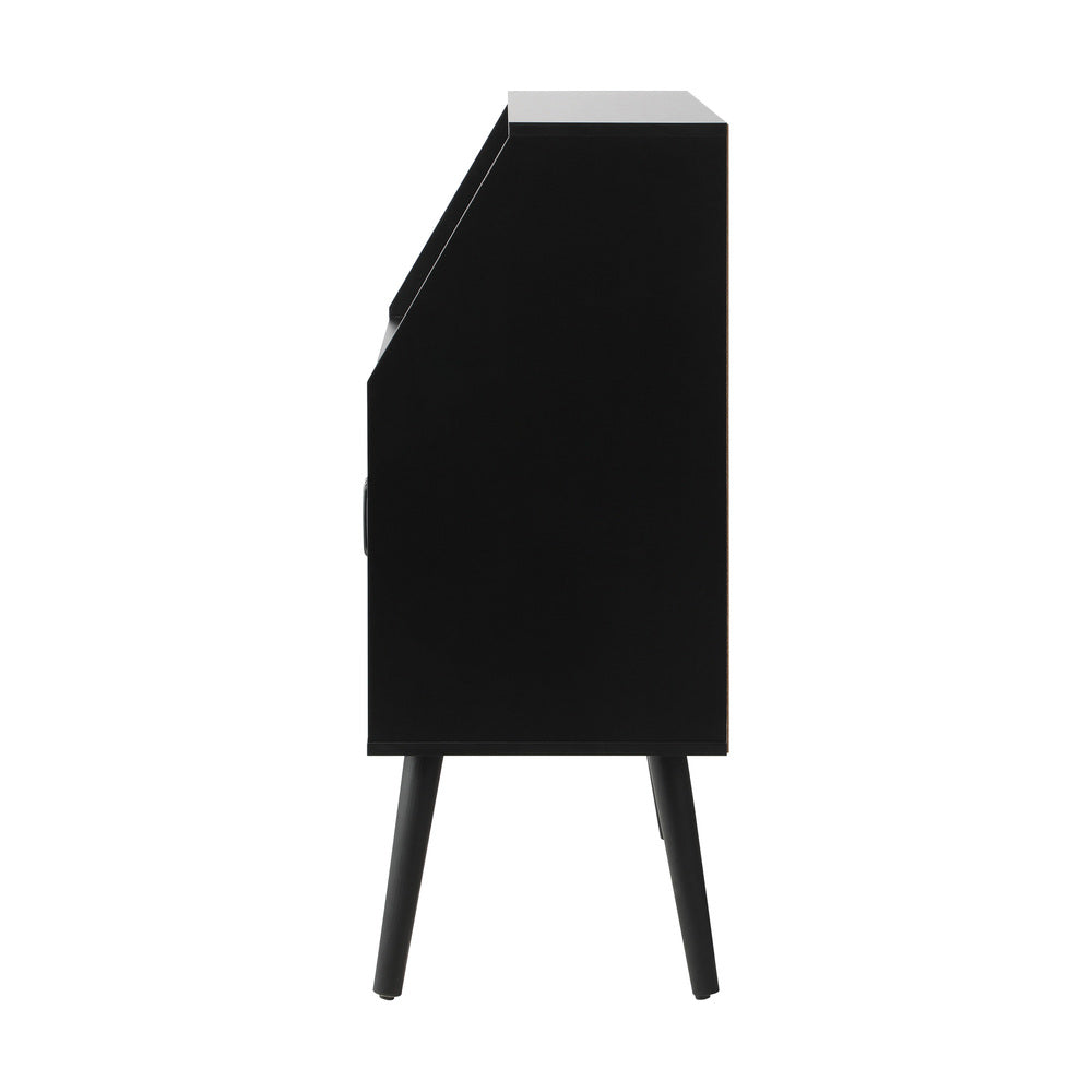 Oikiture Sideboard with Open Shelf and Glass Doors