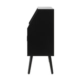 Oikiture Sideboard with Open Shelf and Glass Doors - Top-Down View