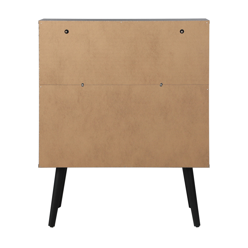 Oikiture Sideboard with Open Shelf and Glass Doors