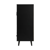 Oikiture Sideboard with Pull Up Drawers and Glass Doors