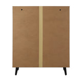 Oikiture Sideboard with Pull Up Drawers and Glass Doors