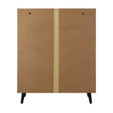 Oikiture Sideboard with Pull Up Drawers and Glass Doors - 45-Degree Angle