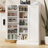 Oikiture Buffet Sideboard Cabinet 2 Doors Cupboard Pantry Kitchen Storage White - Front View