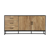 Oikiture Buffet Sideboard Cupboard Cabinet 3 Drawers 2 Door - Side View