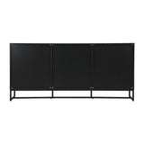 Oikiture Buffet Sideboard Cupboard Cabinet 3 Drawers 2 Door - Close-Up Angle