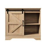Oikiture Buffet Sideboard Cabinet Pantry Storage Cupboard Sliding Door Natural - Top-Down View