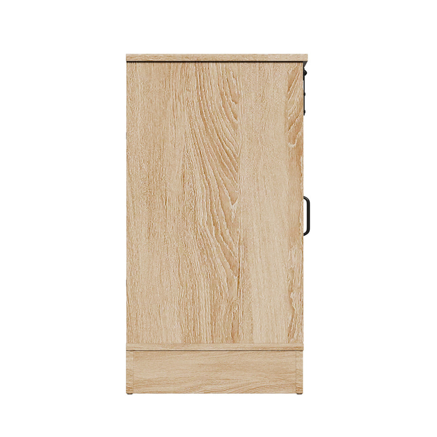 Oikiture Buffet Sideboard Cabinet Pantry Storage Cupboard Sliding Door Natural, Storage