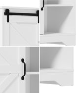 Oikiture Buffet Sideboard Cabinet Pantry Storage Cupboard Sliding Door White - Low Angle