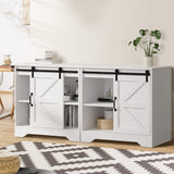 Oikiture 2x Buffet Sideboard Cabinet Storage Cupboard White