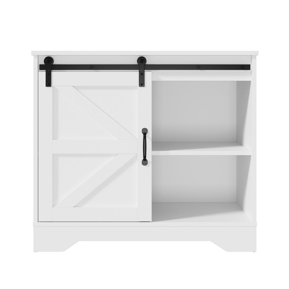 Oikiture 2x Buffet Sideboard Cabinet Storage Cupboard White