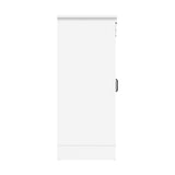Oikiture Sideboard Buffet Wine Rack Sliding Door 5 Shelves White - Side View