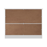 Oikiture Sideboard Buffet Wine Rack Sliding Door 5 Shelves White - Front View