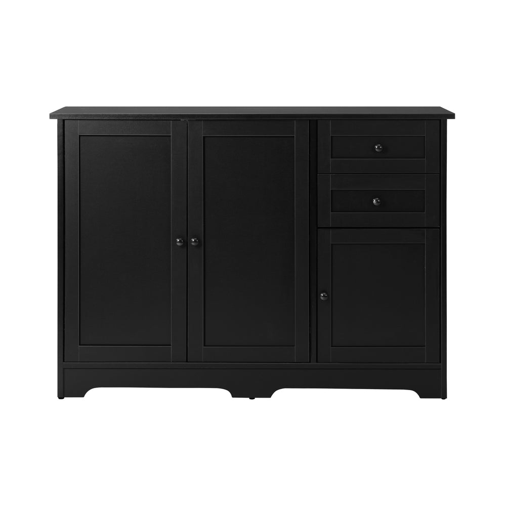 Oikiture Buffet Sideboard Kitchen Hallway Drawers Table Black