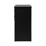 Oikiture Buffet Sideboard Kitchen Hallway Drawers Table Black - 45-Degree Angle