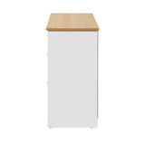 Oikiture Sideboard with 2 Drawers and 2 Cabinet White&Wood