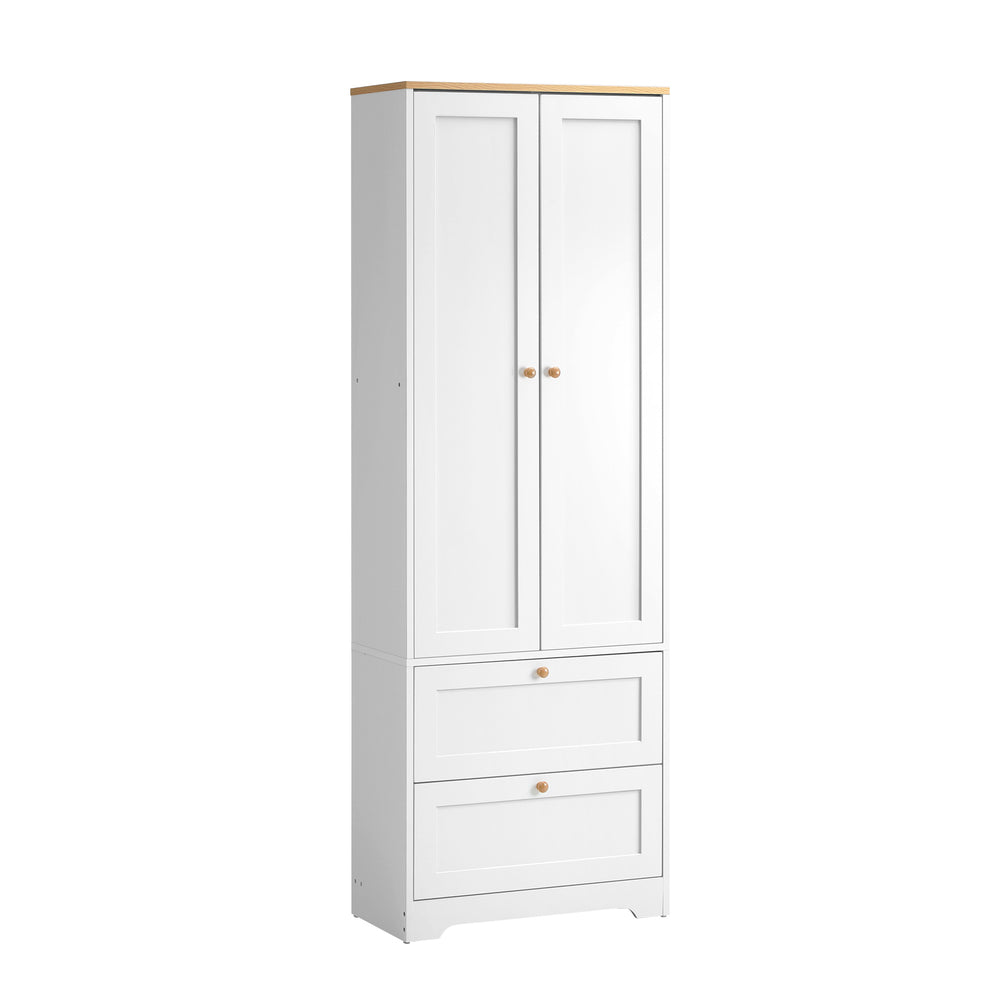 Oikiture Sideboard with Display Shelf and Drawer White