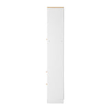 Oikiture Sideboard with Display Shelf and Drawer White