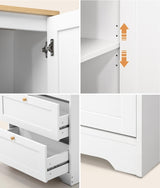 Oikiture 2x Buffet Sideboard Storage Cabinet Cupboard Hallway Wardrobe - Top-Down View