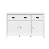 Oikiture Sideboard Buffet Storage Cabinet 3 Doors Cupboard Pantry Kitchen White - Extra Image