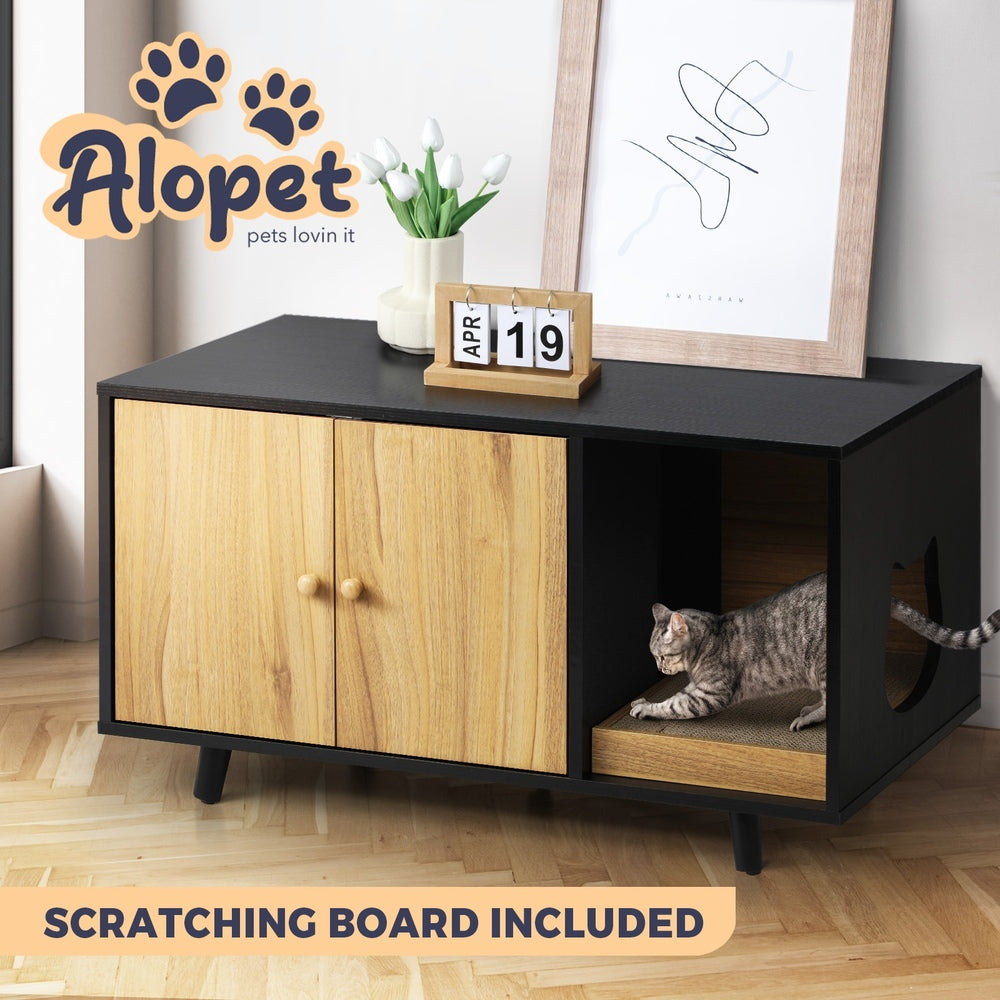 Alopet Wooden Sideboard with Scratcher Multi-Functional