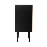 Oikiture Sideboard with Drawer and Cabinet Black&Wooden
