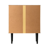 Oikiture 2x Sideboard Buffet Storage Cabinet Cupboard Black and Wood - Extra Image