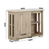 Oikiture Sideboard with Sliding Doors Wooden