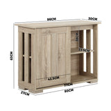 Oikiture Sideboard with Sliding Doors Wooden - Rear View
