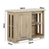 Oikiture Sideboard with Sliding Doors Wooden - Side View