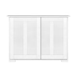 Oikiture Sideboard with Sliding Doors White