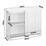 Oikiture Sideboard with Sliding Doors White - 45-Degree Angle