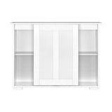Oikiture Sideboard with Sliding Doors White - Rear View