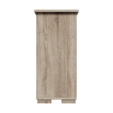 Oikiture Sideboard Buffet Glass Sliding Door Natural