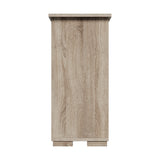 Oikiture Sideboard Buffet Glass Sliding Door Natural - Front View