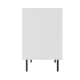 Oikiture Sideboard Buffet Tempered Glass Door 2 Drawers White