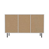 Oikiture Sideboard Buffet Tempered Glass Door 2 Drawers White - Top-Down View