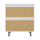 Oikiture 2x Buffet Sideboard Cupboard Glass Doors White - Close-Up Angle
