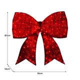 Christabelle Christmas Display Bow with LED and Twinkle Lights - 91cm - Top-Down View