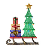 Christabelle Christmas Display Sled with Tree and Presents - 183cm - Front View