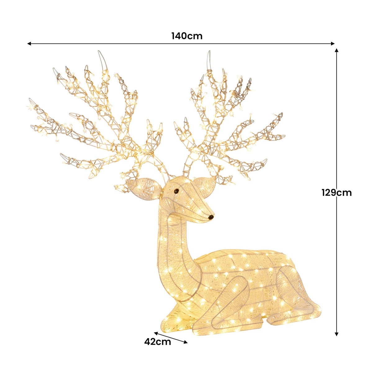 Christabelle Reindeer Christmas Display with Lights - 129cm