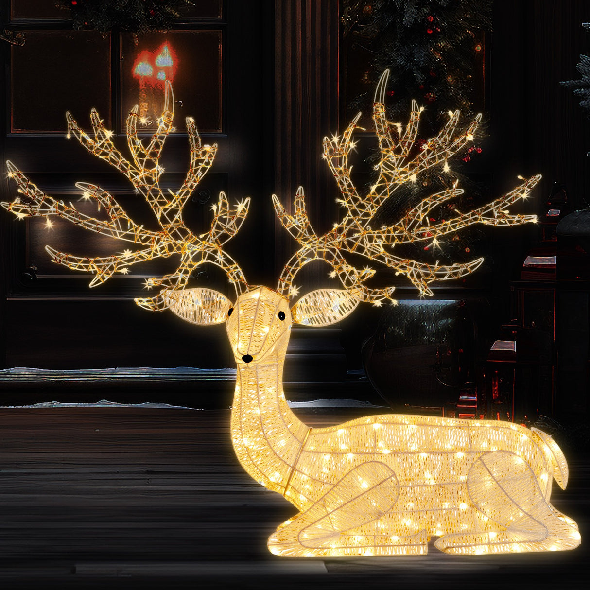 Christabelle Reindeer Christmas Display with Lights - 129cm
