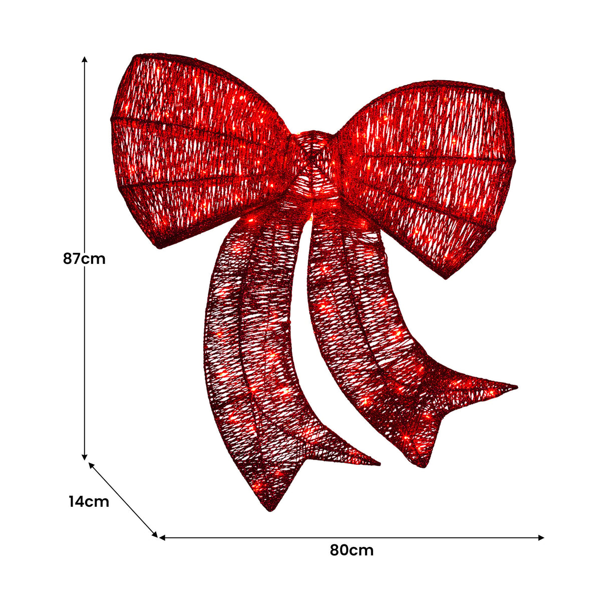 Christmas Display Bow with Lights - 87cm