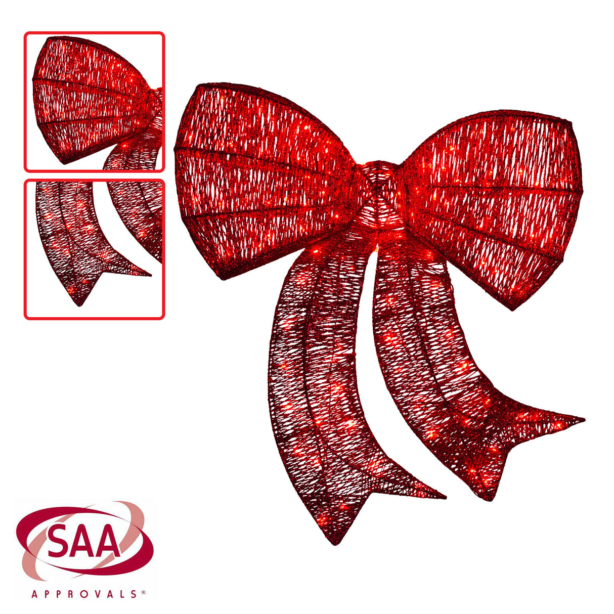 Christmas Display Bow with Lights - 87cm