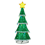 Indoor/Outdoor Tiered Christmas Tree with Lights - 205cm - Front View