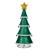 Indoor/Outdoor Tiered Christmas Tree with Lights - 205cm - Side View