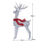 Christabelle 150cm Christmas Reindeer Display LED Lights Red Bow Aluminium Frame Xmas Decor